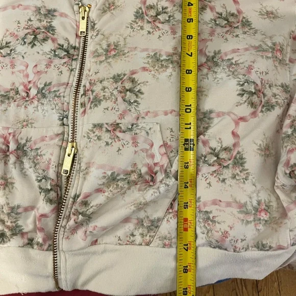 Selkie + Free People Floral Zip-Front Women's Hoodie Size Medium - Picture 8 of 10